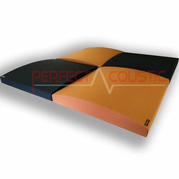 3D akoestisch absorberend paneel in zwart en oranje