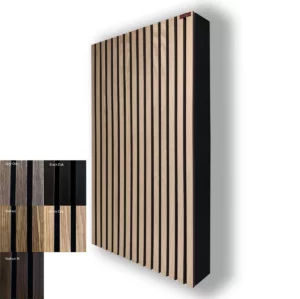 Akoestisch Paneel met Houten Lamellen Voorzijde 100x60x8–13cm