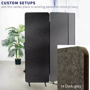 Bilnora Akoestische scheidingswand bureau 160x60x2,5 cm – in Dark Grey