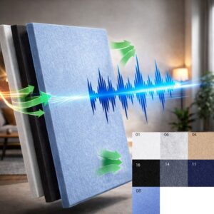 Bilnora geluidsabsorberende panelen van extra dicht vilt voor wanden - 120 x 60 x 1,2 cm