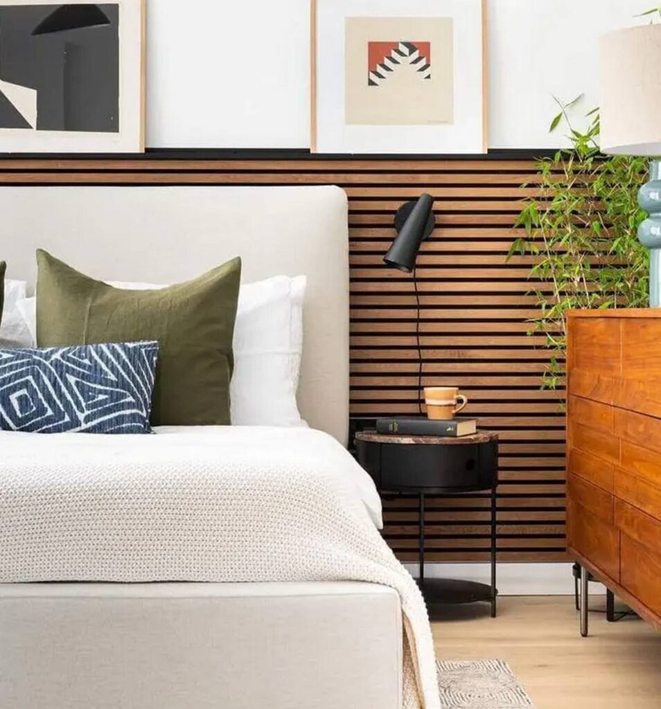 Een idee voor een akoestisch paneel in de slaapkamer voor een betere nachtrust