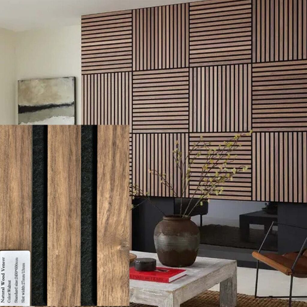 Houten muurpanelen 240x60x2,2cm. Smoke Oak