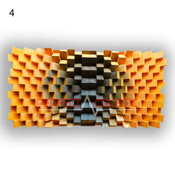 Wandpaneel akoestisch Diffuser in oranje en zwart, kleurcode 4
