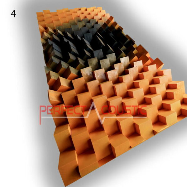 Wandpaneel akoestisch Diffuser in oranje en zwart, kleurcode 4