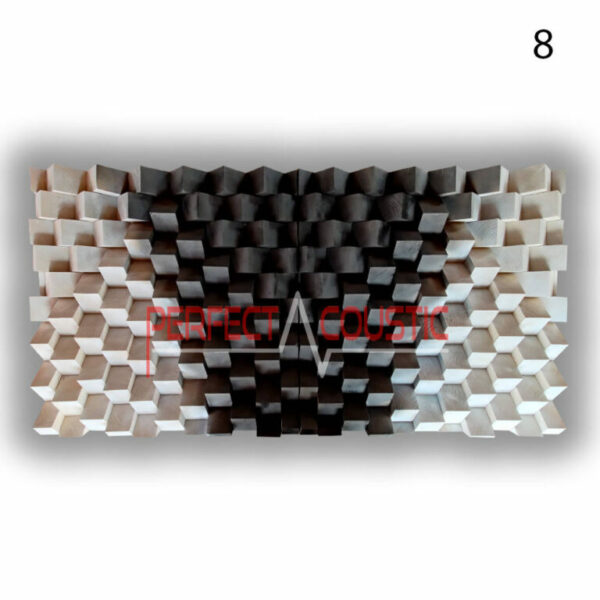 Wandpaneel akoestisch Diffuser in zwart en wit, kleurcode 8