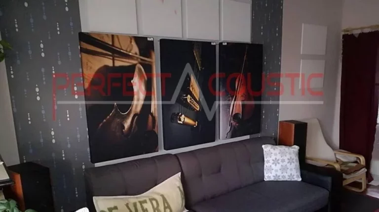 Akoestisch paneel foto met stadsgezicht in woonkamer Beschrijving