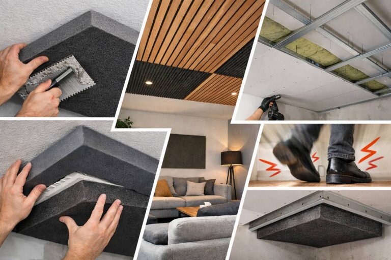 Retrofit geluidsisolatie plafond met verlijmd meerlagig systeem en isolatieschuim