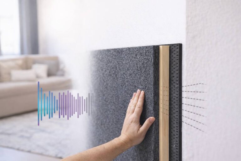 wand geluidsisolatie achteraf met dunne panelen en geluidsisolatie materialen tijdens installatie
